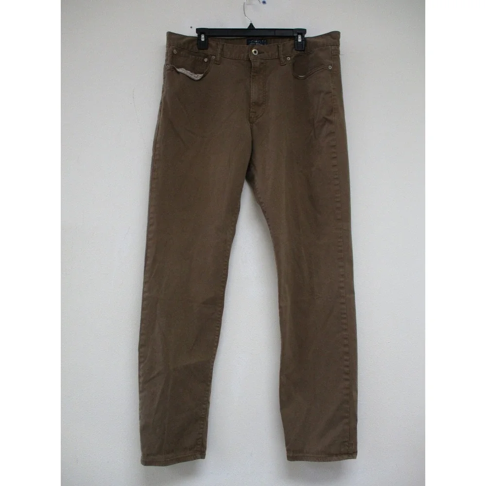 Lucky Brand 121 Heritage Slim Pants Mens 38x34 Brown Stretch Chino Casual
